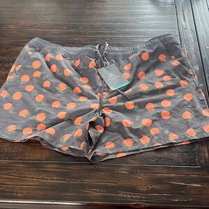 Men's XXL new with tags Gray Swim Shorts/ swimsuit with Orange Print